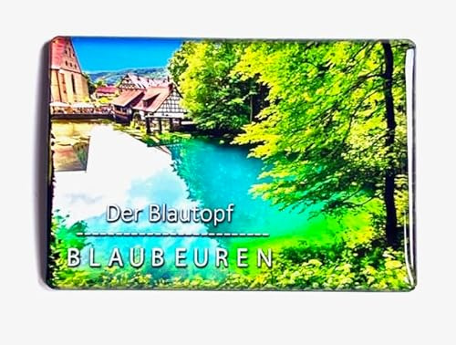 Blaubeuren,Blautopf,Deutschland,Souvenir-Kühlschrankmagnet Fridge Magnet -aimant de refrigerateur-calamita de frigorifero-iman de nevera, ULM, Baden Württemberg Souvenir Deutschland