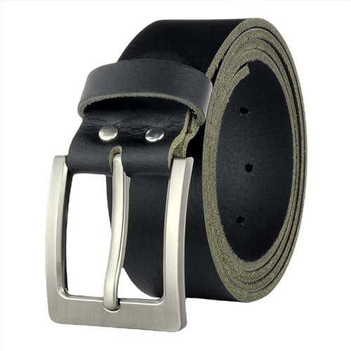 Manza Gürtel Ledergürtel Schwarz 4cm breit Vollleder Jeansgürtel Damen Herren Rindleder Handgemacht echtes Leder MADE IN GERMANY NEU #4MVL121