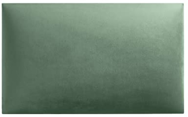 softwalls Wandkissen 50x30 cm Samt Mintgrün, Extra dick 5cm, Wandpolster zum Kleben od. Bohren, Bett Kopfteil Oeko-Tex, Wandpaneele mit 8mm MDF-Platte, Handgefertigt EU Akustikpaneele, Rückenkissen