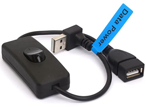 HTGuoji 90 Degree Up Angle USB Extension Cable with ON/Off Switch Support Data and Power Compatible for USB Headset,USB Desk Lamp,USB Fan,LED Strips,Driving Recorder (Up)