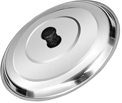 Alipis Couvercle Poele 33 Cm Couvercle de Casserole de Wok en Acier de Batterie de Cuisine de de Casserole de Remplacement de Poêle Rond Poignée de