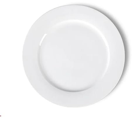 Zuvo Dinner Plates Set of 6-10.5 Inches White Porcelain Large Dinner Plates - Dishwasher and Microwave Safe Rim Shape Plates Set