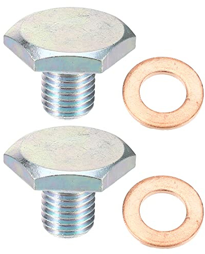 A ABSOPRO 2Pcs Bouchon Vidange Huile M10x1.25 Pour Peugeot 3008 09-16 | OE 1146063, Filet M10x1.25, 17x24mm, Pour Fiat Scudo 99-20, Pour Ford Focus 04-20, Pour Peugeot 5008 09-17