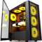 KEDIERS Boitier PC - 6 Ventilateurs PWM préinstallés, boitier de Jeu ATX Mid Tower en Maille avec Panneau latéral ouvrant en Verre trempé Noir