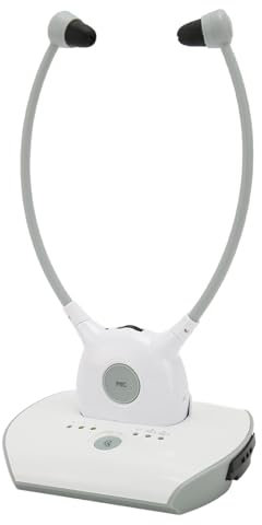 Kabellose TV-Ohrhörer-Kopfhörer, Kabellose Kopfhörer für das Fernsehen für Senioren und Schwerhörige, L/R-Balance-Lautstärkeregelung, 3,5-mm-/Cinch-Gerät, Kabelloser Kopfhörer