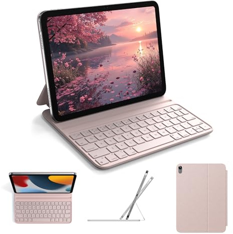 HOU Keyboard Case for iPad 10th Generation 2022/iPad A16 11th Genration 2025 (10.9/11 inch) – Smart Cover Folio, Slim & Light, Semi-Silicone, 2 Viewing Angles