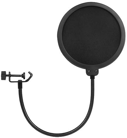TsoLay 1 Stück Spritzwassergeschützte Abdeckung, Schwarz, Doppel-Aufnahmemikrofon, Aufnahmestudio, Winddichte und Bruchsichere Mikrofonabdeckung