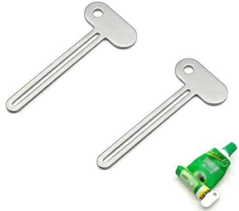 Tubenquetscher Metall 2 Stück Tubenausdrücker Tubenpresse Edelstahl Toothpaste Squeezer für Kosmetik Tube für Badezimmer Tubenaufroller Haushaltshelfer für Zahnpasta Schuhcreme Haarfärbemittel
