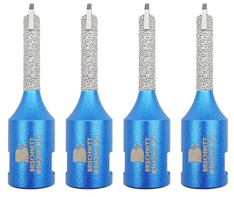 Diamond Mortar Raking Bit - BRSCHNITT 4pcs Mortar Raking Tuck Pointing with Carbide Tipped for Granite Marble Concrete Masonry Stone Removals Vacuum Brazed Bit M14 thread (8 * 42mm 5/16*1-5/8)