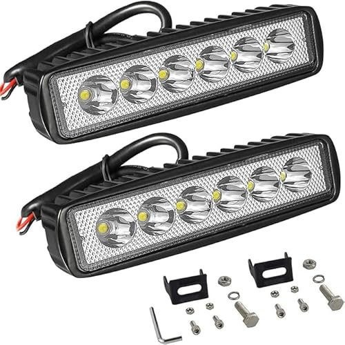 Willpower 2 Pcs LED Arbeitsscheinwerfer, 6 Zoll 18W Strahler, Led Scheinwerfer 12v für Auto, Bagger, Anhänger, Traktoren, LKW, SUV, Offroad