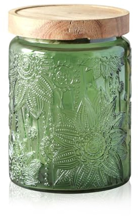 Kiss Me Tarro vintage hermético verde de 700 ml para almacenamiento de cocina, 1 paquete | Tarro de vidrio hermético duradero perfecto para almacenar galletas, té, café, azúcar y dulces.