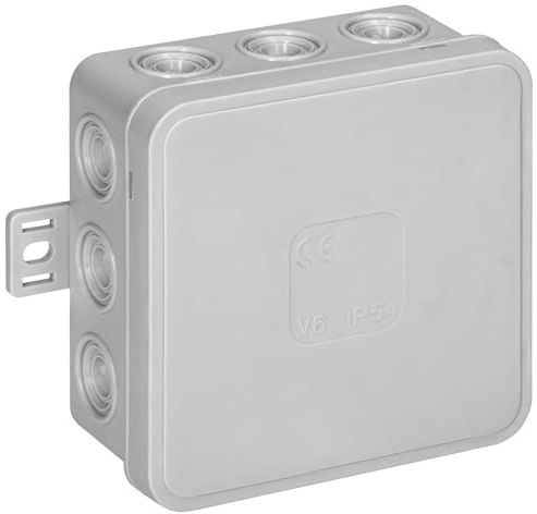 Miratic Abzweigdose Wasserdicht IP54 Verteilerdose Außen Wasserdicht mit 12 Gummidrüsen Abzweigdose Aufputz Robuste und Sichere Elektroinstallation für Außenbereiche (grau)