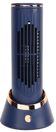 Mini Ventilador de Torre sin Aspas de Mesa con Estructura única de Rueda de Flujo de Aire, 3 Velocidades de Viento, Batería de 4000 MAh para Dormitorio