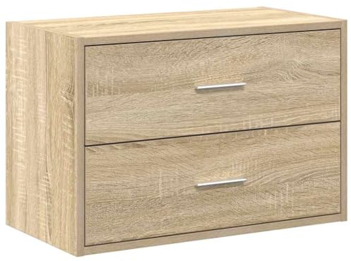 vidaXL Schrank mit 2 Schubladen Sonoma-Eiche 60x31x40cm Holzwerkstoff, Aufbewahrungsschrank, Sideboard, Sideboard-Buffetschrank, Vitrine