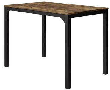 Vicco Esstisch Fyrk, Tisch für das Esszimmer, Schwarz/Eiche rustikal, 110 x 70 cm