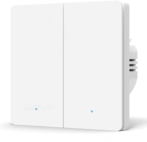 Acmerota Zigbee Smart schalter Schalter Intelligente Lichtschalter Neutrales Kabel erforderlich, Fernbedienung, funktioniert für Alexa/Google Home, Tuya ZigBee Hub erforderlich, 2 Gang, Weiß