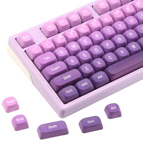 AKepopery 134Keys PBT Keycaps MOA Profile Key Cap for Cherry Gateron MX Switches Mechanical Keyboards Key caps (Gradient Purple) | Custom Keycaps for Mechanical Keyboards with Cherry/Gateron MX Switches