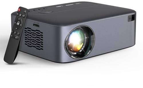 Enfoque eléctrico: proyector nativo 1080P con WiFi y Bluetooth, proyector de soporte 4K con función de zoom, proyector de películas al aire libre para teléfono/portátil/TV Stick/DVD/USB/HDMI