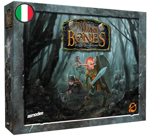 Asmodee – TOO MANY BONES – Gioco da Tavolo Collaborativo | Gioco di Ruolo di Strategia e Avventura Fantasy Dice-Building – 1-4 Giocatori – 14+ Anni – 60-90 Minuti – Edizione Italiana