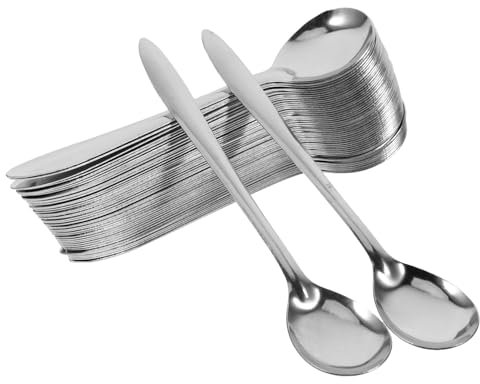 Veemoon 100pcs Mini Stainless Steel Coffee Spoons 5.5 Inch Silver Metal Stirring and Tasting Spoons for Dessert, Tea, Ice Cream, and Cafe Use, Dishwasher Safe