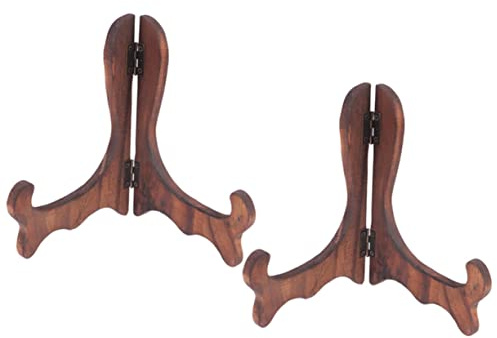 Zerodeko Soporte De Exhibición De Madera Para Platos Y Marcos De Fotos Caballetes De Escritorio Resistentes Con Alambre Metálico Juego De 2 Unidades Para Decoración Y Exhibición Segura