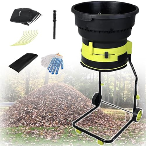 Trituratore da giardino,Trituratore elettrico per foglie,motore da 8.000 giri/min con rapporto di riduzione 17:1,diametro di controllo regolabile con paletta per rami,foglie e rifiuti ,10mPowerCord