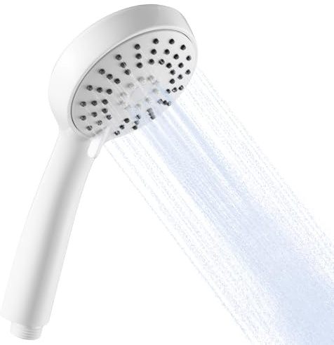 OFFO Alcachofa de Ducha, Cabezal Ducha de Mano de 3 Modos, Redondo Alcachofa Ducha, Económica Shower Head, Telefono Ducha para Baño, Blanco