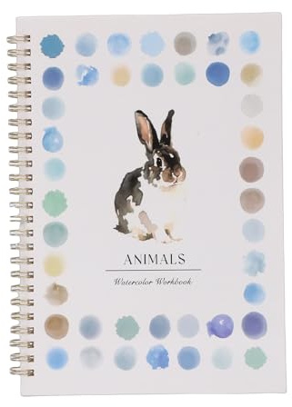 EMUKOEP Cahier D'exercices D'aquarelle pour Débutants, Livre de Peinture à L'aquarelle avec Instructions étape par étape, pour L'apprentissage, Idéal pour les Artistes et les Amateurs (Animaux)