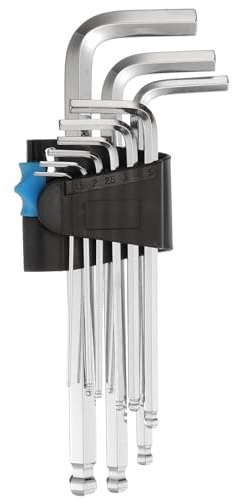 QUARKZMAN Juego De Llaves Hexagonales De 9 Piezas 1.5/2/2.5/3/4/5/6/8/10mm Acero S2 Forma L Brazo Largo Herramienta De Reparación Para Hogar