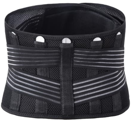 BELLIFFY Faja Lumbar Deportiva Ajustable Negra Tamaño M Cinturón de Fitness Unisex Soporte Lumbar para Ejercicio y Protección de Cintura Entrenamiento y Running