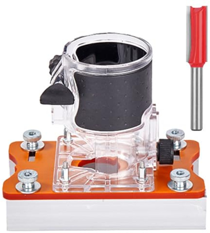 Router Base for Wood Trimmer 2 in 1 Invisible Fastening Nut Slotting Base, Precision Adjustable Router Guide for Woodworking Mortise Tenon Grooving