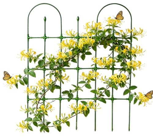 Enrejado para Plantas Trepadoras Exterior | Panel de Rejilla Ajustable de 90x120 Centímetros - Espaldera Exterior para Enredaderas,para Pepino Tomate UVA Rosal Enredaderas