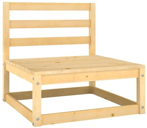 zylophax 2-TLG Garten-Lounge-Set mit Kissen aus massivem Kiefernholz, Sitzmodul und Hocker, wetterfestes Gartensofa für Terrasse, Balkon, Veranda und Außenbereich mit modernem Loungesofa Design