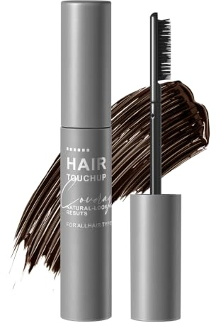 Haarmascara, 9g Haar Mascara, Braune Haarfärbemittel, Ansatzfarbe als Hair Stick mit Bürste, Wasserdichte & Schweißdichte Root Touch Up, Graue Haare Abdecken & Haaransatz Präzise Kaschieren