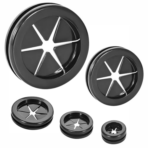 Qrity 20 PCS Rubber Grommets, ID 16 mm, Mounting Diameter 20 mm | Cable Holes Grommets, Black Firewall Hole Plug for Cable Wiring and Cord Organization