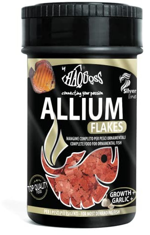 Haquoss Allium Flakes Flockenfutter auf Knoblauchbasis für Discus, 100 ml/16 g