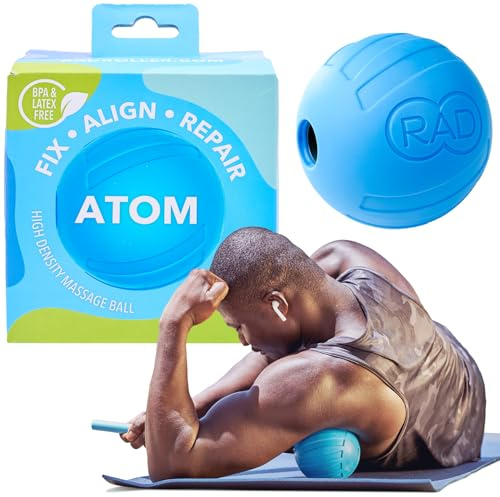 RAD Atom I Fasciaboll med hög densitet för pecs, axlar, skinkor, hamstrar, fyrhjulingar och fällor självmassage, rörlighet och återhämtning