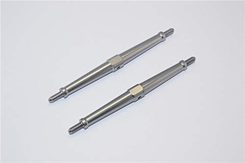 GPM Racing Aluminum 4mm Clockwise And Anticlockwise Turnbuckles (Total Length 102mm - Both Side Thread 9.5mm) - 1Pr Gray Silver