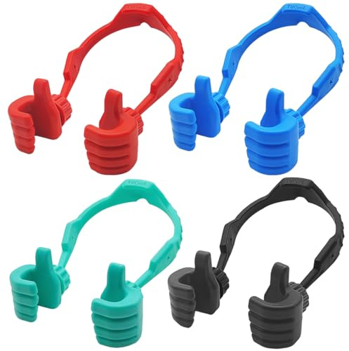 YuCool 4 Pack Thumbs Up Cell Phone Stands, einstellbare Flexible Handy Tablet Stand, Mobile Smartphone Mount Cradle Tablet Computer Display Halterung für kompatibel für Desk Desktop-4 Farben