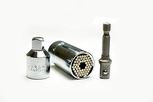 Red Tools Gator Universalnuss mit Adapter 3/8 auf 1/2 Zoll 7-19 mm und Stecknussadapter