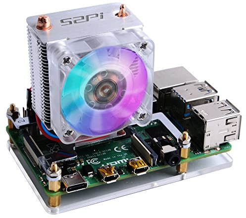 GeeekPi ICE Tower CPU Lüfter ICE Tower Lüfter für Raspberry Pi 4 Modell B & Raspberry Pi 3B + & Raspberry Pi 3 Modell B(Klar)