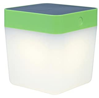 Lampe à poser blanche TABLE CUBE, LED Intégrée, 1W, 100 lumens, 3000K, IP44, SOLAIRE, Classe III