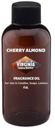 Cherry Almond Fragrance Oil (4 oz Bottle) for Candle and Soap Making, Tart Making, Room Sprays, Lotions, Car Fresheners, Slime, Bath Bombs, Warmers