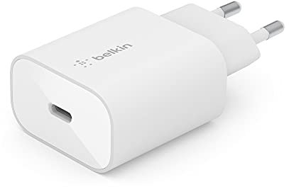 Belkin BoostCharge 25W väggladdare med PPS, USB-C Power Delivery, USB C laddare, snabbladdare, laddare typ C för iPhone 15, 14, Plus, Pro, Max, Samsung Galaxy S24, S23, iPad, Pixel och mer