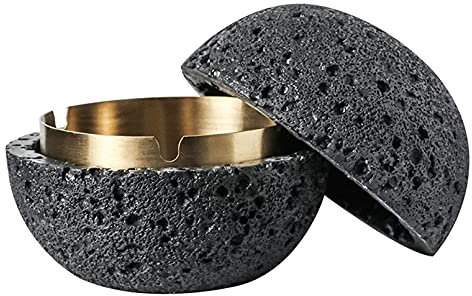 Cutfouwe Tischabfalleimer Abfallbehälter Küchen Abfalleimer Kosmetikeimer Edelstahl,Für Draußen Balkon Geruchsdicht, Er Eignet Sich Geschlossen Auch Als Schöne Tischdeko,Schwarz,L