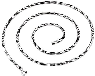 Beydodo Silber Kettee Herren 925 ohne Anhänger, 3MM Schlangenkette mit Collierverschluss Silber Halskette 60CM Hip Hop Partnerkette für Männer Jugend