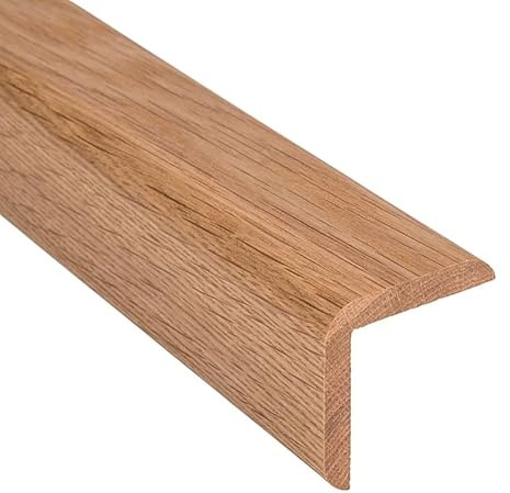 Lacquered Oak Stair Nosing, Angle Bead, Corner Edge Moulding Profile for Flooring 0.9m
