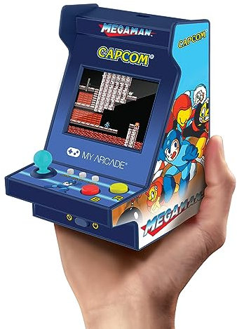 My Arcade Mega Man Mini Arcade Machine - Nano Player Table Top Arcade Machine, Portable Handheld Game, Retro Gaming Console, Mini Retro Games Machines for Kids & Adults