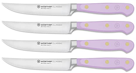 WÜSTHOF Classic Steakmesser-Satz mit 4 Messern, 12 cm, Purple Yam (Lila)