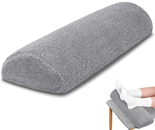 Sintuff Recliner Leg Rest Cushion Sofa Footrest Pillow with Cover Half Moon Bolster Pillow Under Knee Pillow for Sleeping On Back Alleviating Pain, 19.7 x 8 x 3.5 Inch (Dark Gray)